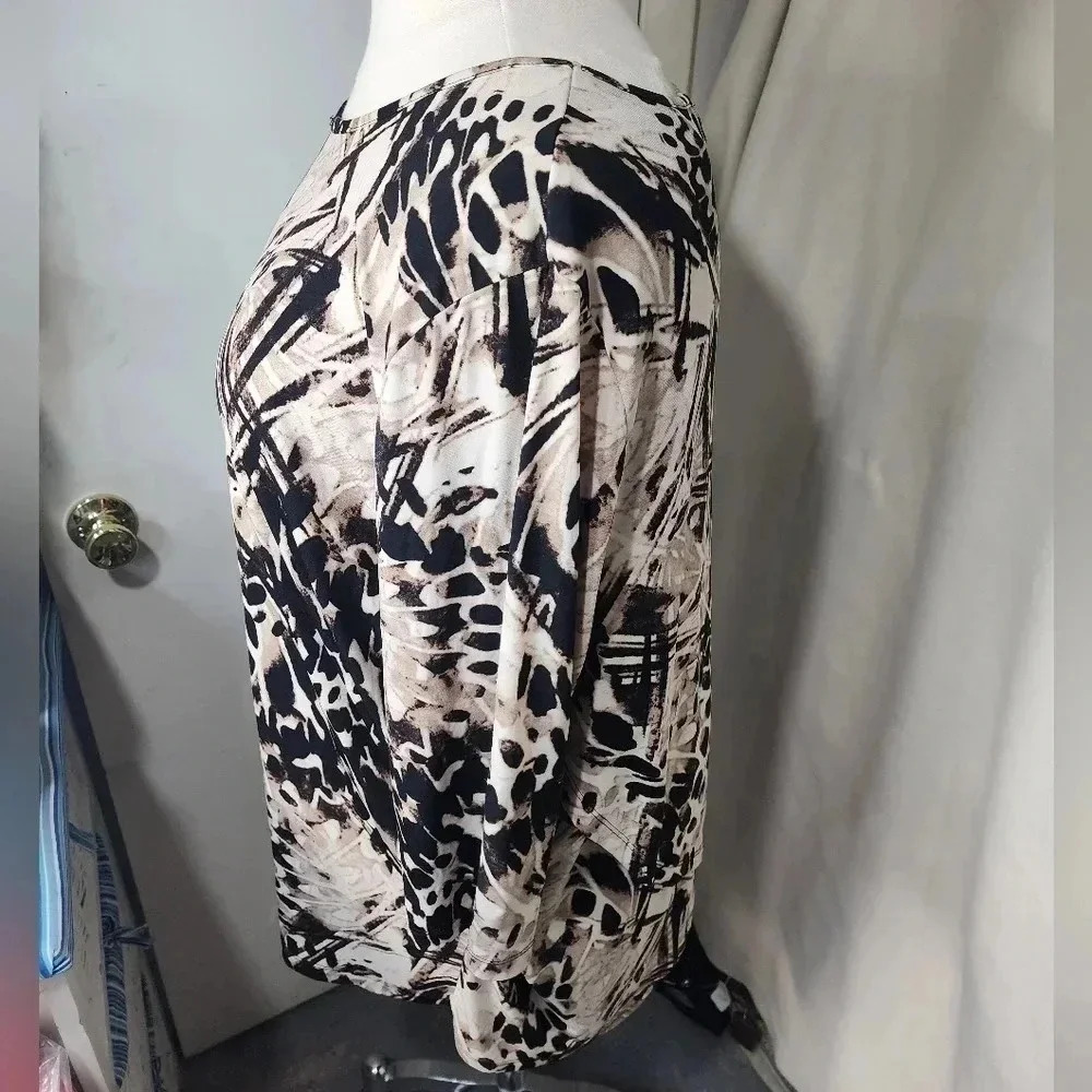 C J Banks Black Brown Cream Color Long Sleeve Plus Size 3X - Picture 2 of 9